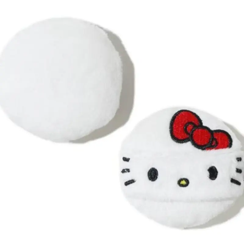 Long Plush Embroidered Powder Puff with Character Design, Knitted Pile Fabric for Gentle Powder Setting, Decorative and Functional OEM Makeup Puff.
