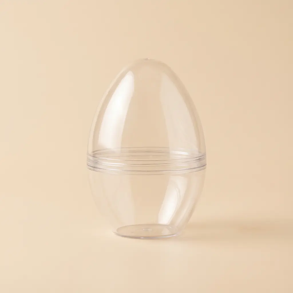 Transparent egg-shaped makeup sponge storage case, clear plastic beauty blender holder for travel and organization, dustproof portable container