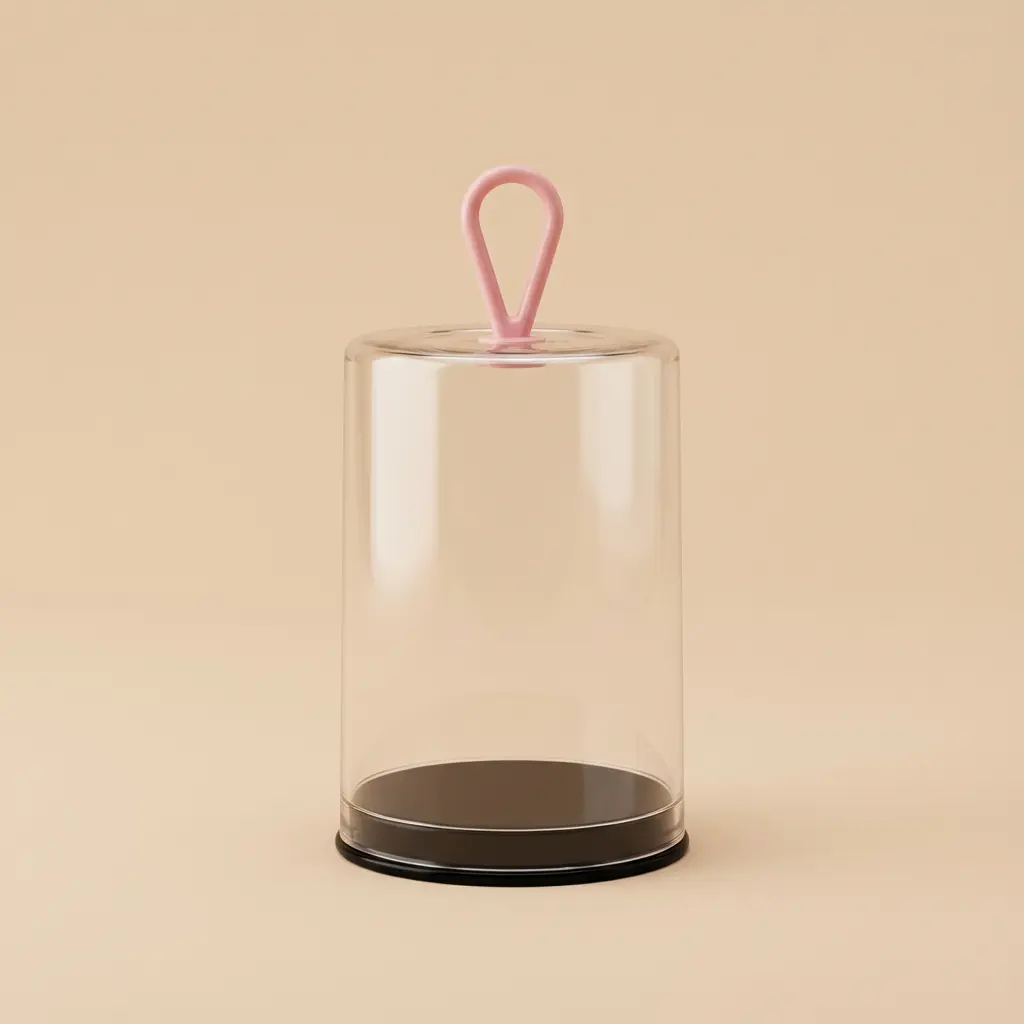 Clear transparent round cylindrical makeup sponge storage jar with lid, portable beauty blender holder case for daily use and travel